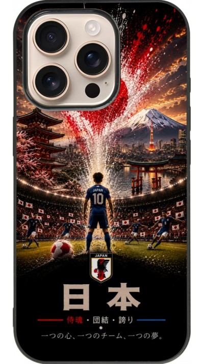 iPhone 16 Pro Case Hülle - Silikon schwarz Fussball Japan splash 2026