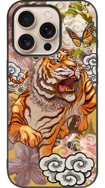 iPhone 16 Pro Case Hülle - Silikon schwarz Spring 23 japanese tiger