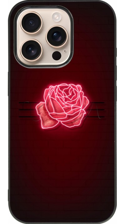iPhone 16 Pro Case Hülle - Silikon schwarz Spring 23 neon rose