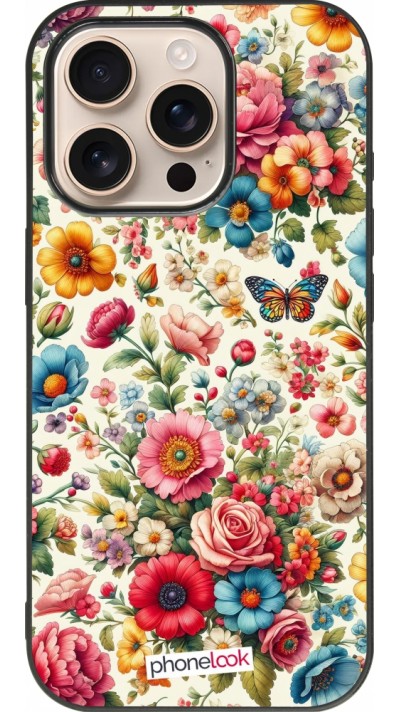 iPhone 16 Pro Case Hülle - Silikon schwarz Spring 25 fruehling bluetend