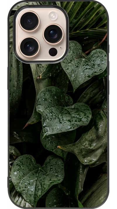 Coque iPhone 16 Pro - Silicone rigide noir Spring 23 fresh plants