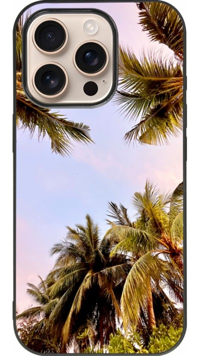 iPhone 16 Pro Case Hülle - Silikon schwarz Summer 2023 palm tree vibe
