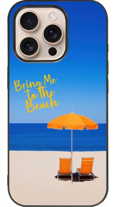 iPhone 16 Pro Case Hülle - Silikon schwarz Summer 2025 Bring me to the beach