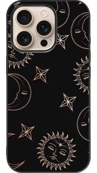 iPhone 16 Pro Case Hülle - Silikon schwarz Suns and Moons