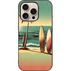 iPhone 16 Pro Case Hülle - Silikon schwarz Surf Paradise