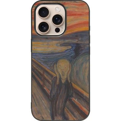 iPhone 16 Pro Case Hülle - Silikon schwarz Kunstbild - Der Schrei - Edvard Munch