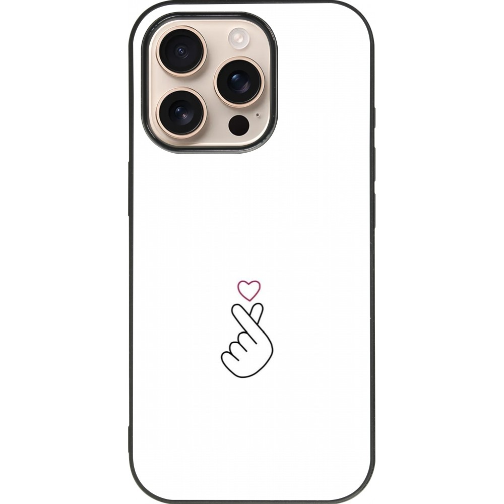iPhone 16 Pro Case Hülle - Silikon schwarz Valentine 2024 heat by Millennials