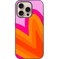 iPhone 16 Pro Case Hülle - Silikon schwarz Valentine 2024 heart gradient