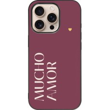 iPhone 16 Pro Case Hülle - Silikon schwarz Valentine 2024 mucho amor rosado