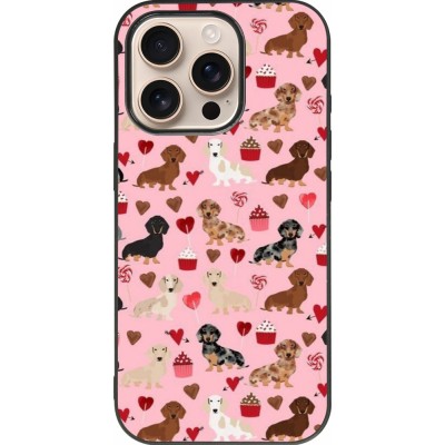 iPhone 16 Pro Case Hülle - Silikon schwarz Valentine 2024 puppy love