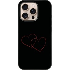 iPhone 16 Pro Case Hülle - Silikon schwarz Valentine 2023 attached heart
