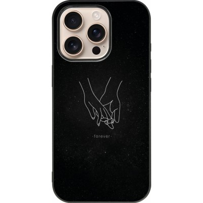 iPhone 16 Pro Case Hülle - Silikon schwarz Valentine 2023 hands forever