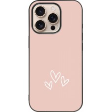 iPhone 16 Pro Case Hülle - Silikon schwarz Valentine 2023 three minimalist hearts