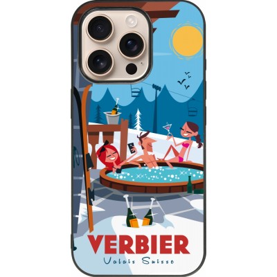 iPhone 16 Pro Case Hülle - Silikon schwarz Verbier Mountain Jacuzzi