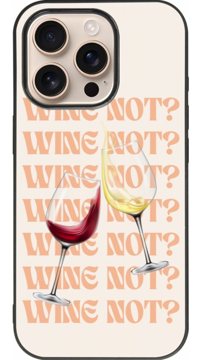 iPhone 16 Pro Case Hülle - Silikon schwarz Wine not