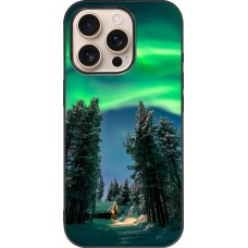 iPhone 16 Pro Case Hülle - Silikon schwarz Winter 22 Northern Lights