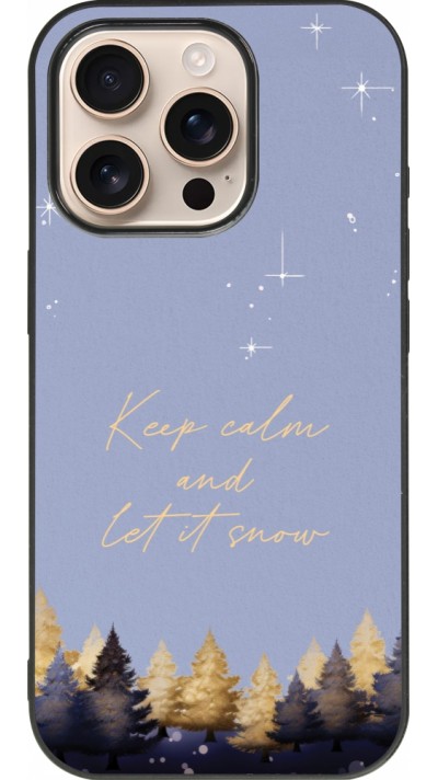 iPhone 16 Pro Case Hülle - Silikon schwarz Winter 25 Winter illustration of trees