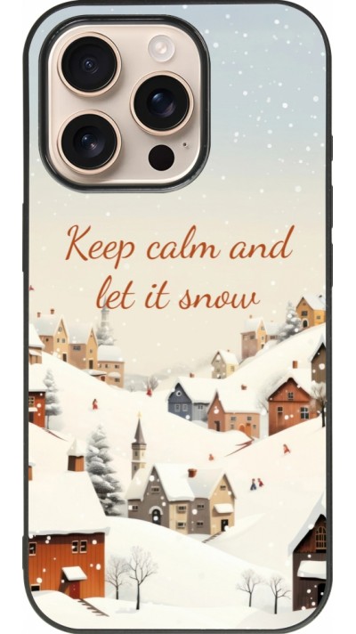 iPhone 16 Pro Case Hülle - Silikon schwarz Winter 25 Winter Keep calm and let it snow