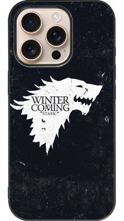 iPhone 16 Pro Case Hülle - Silikon schwarz Winter is coming Stark