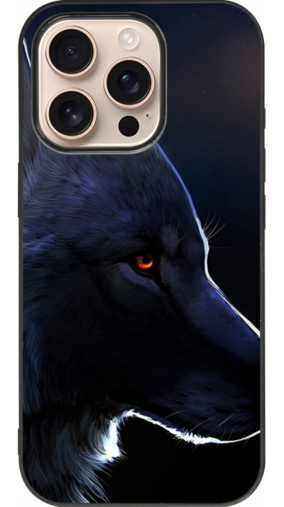 iPhone 16 Pro Case Hülle - Silikon schwarz Wolf Shape