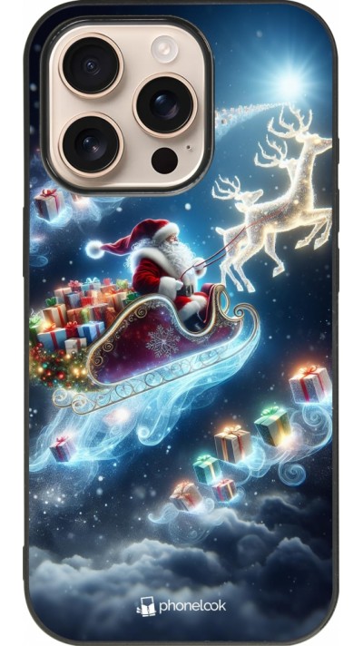 iPhone 16 Pro Case Hülle - Silikon schwarz Weihnachten 2023 Verzauberter Weihnachtsmann