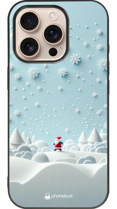 iPhone 16 Pro Case Hülle - Silikon schwarz Weihnachten 2023 Kleiner Vater Schneeflocke