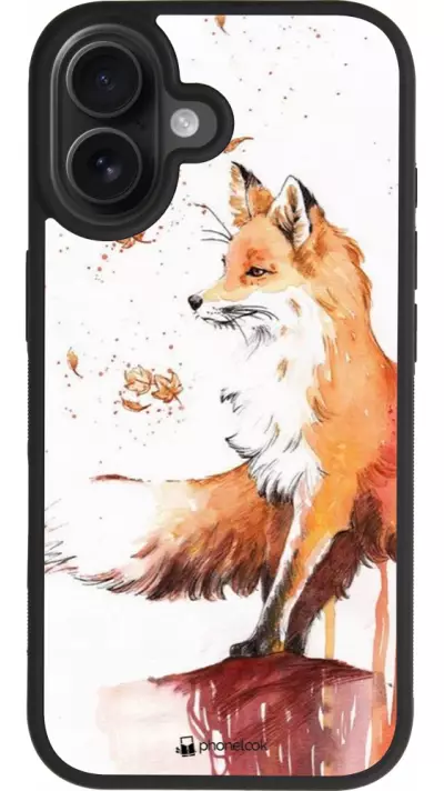 iPhone 17 Case Hülle - Silikon schwarz Autumn 21 Fox