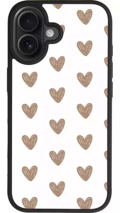 iPhone 17 Case Hülle - Silikon schwarz Autumn 2024 brown hearts
