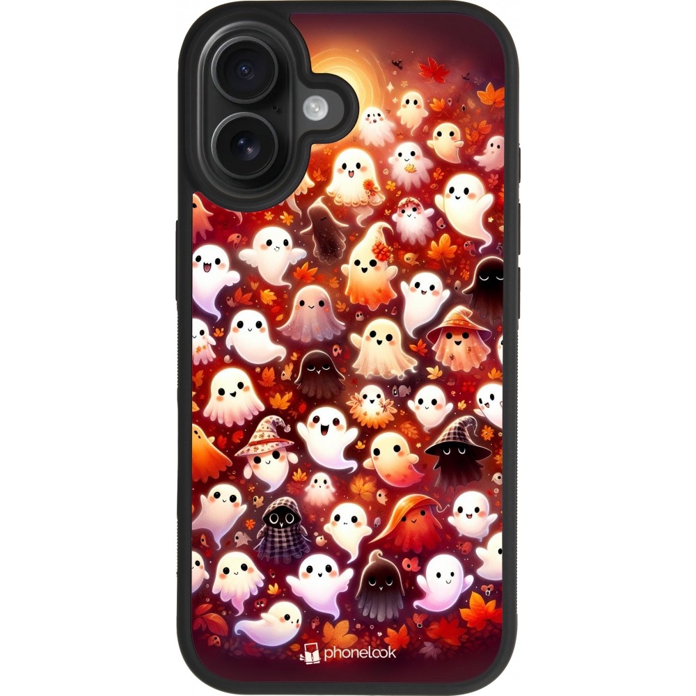 iPhone 17 Case Hülle - Silikon schwarz Gespenster Herbst niedlich