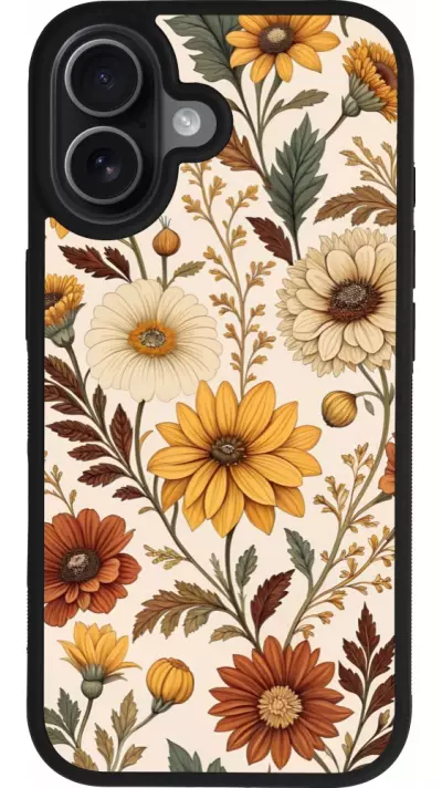 iPhone 17 Case Hülle - Silikon schwarz Autumn 25 Flower pattern