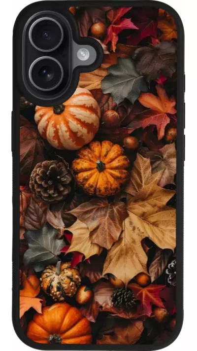 iPhone 17 Case Hülle - Silikon schwarz Autumn 25 Pumpkin