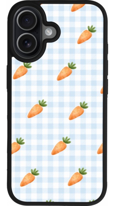Coque iPhone 17 - Silicone rigide noir Easter 2026 Pattern carrots