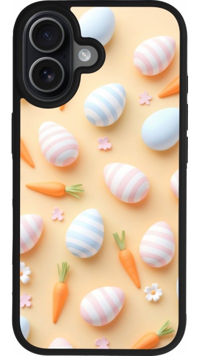 Coque iPhone 17 - Silicone rigide noir Easter 2026 Pattern Easter