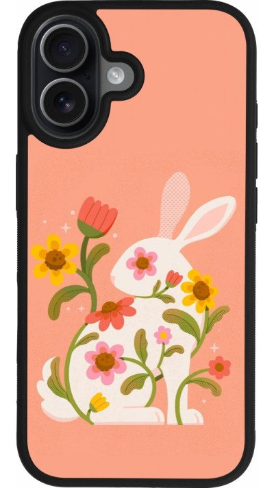 Coque iPhone 17 - Silicone rigide noir Easter 2026 Rabbit collage