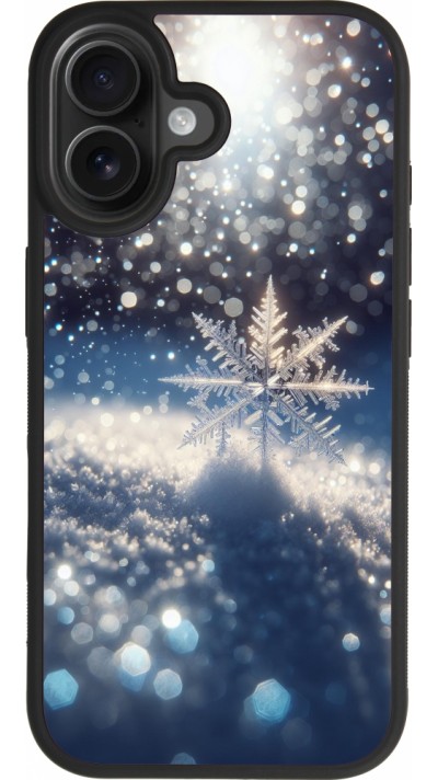 iPhone 17 Case Hülle - Silikon schwarz Schneeflocke Solar Glanz