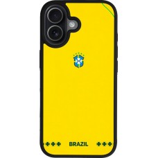 iPhone 17 Case Hülle - Silikon schwarz Brasilien 2026 personalisierbares Fussballtrikot