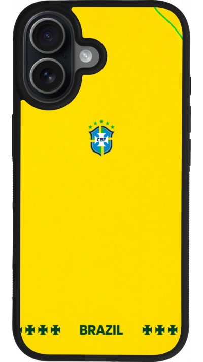 iPhone 17 Case Hülle - Silikon schwarz Brasilien 2026 personalisierbares Fussballtrikot