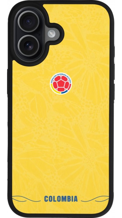 Coque iPhone 17 - Silicone rigide noir Maillot de football Colombie 2026 personnalisable
