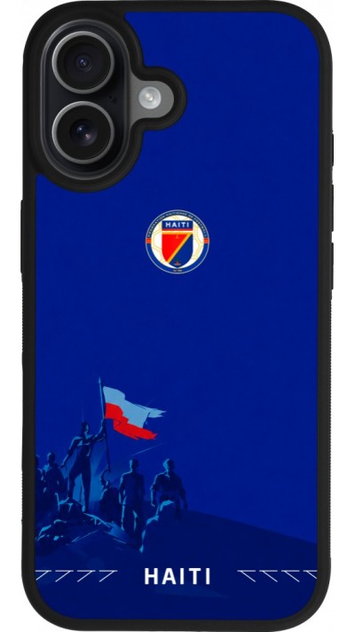 iPhone 17 Case Hülle - Silikon schwarz Haiti 2026 personalisierbares Fussballtrikot