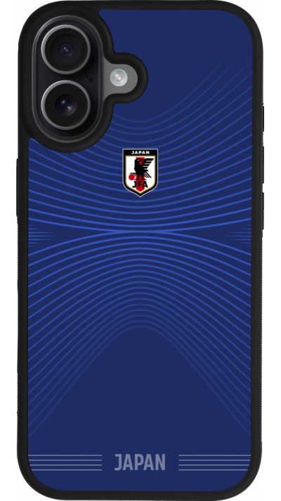 Coque iPhone 17 - Silicone rigide noir Maillot de football Japon 2026 personnalisable