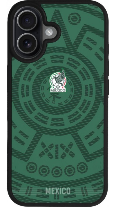 Coque iPhone 17 - Silicone rigide noir Maillot de football Mexique 2026 personnalisable