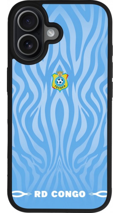 iPhone 17 Case Hülle - Silikon schwarz Demokratische Republik Kongo 2026 personalisierbares Fussballtrikot