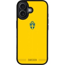 iPhone 17 Case Hülle - Silikon schwarz Schweden 2026 personalisierbares Fussballtrikot