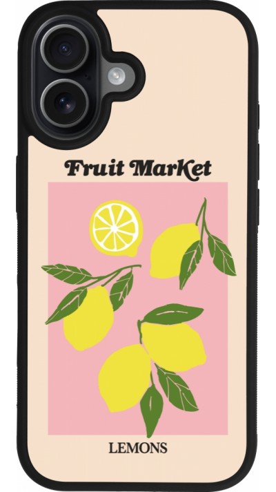 iPhone 17 Case Hülle - Silikon schwarz Fruit market lemons 2026
