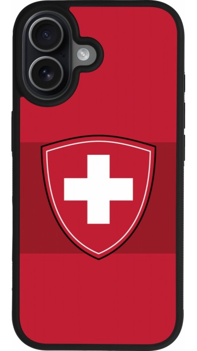 Coque iPhone 17 - Silicone rigide noir Hockey World Championship Ecusson Suisse