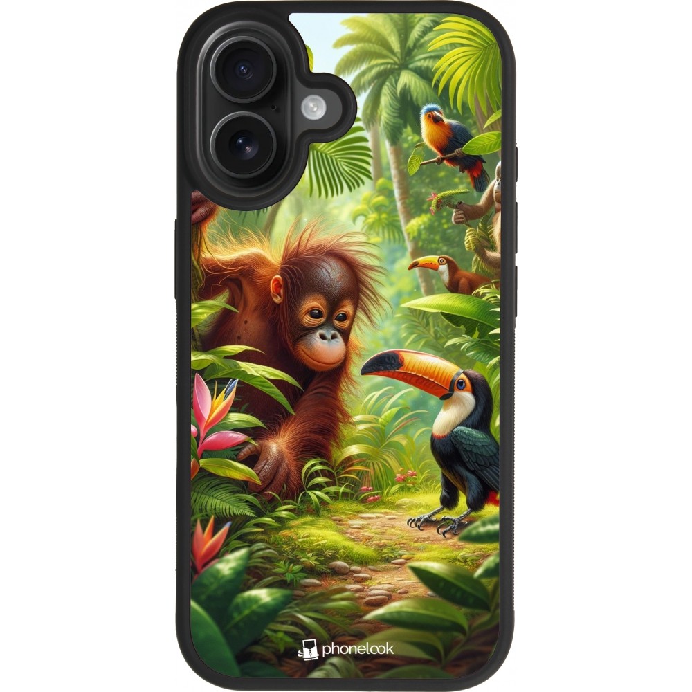 iPhone 17 Case Hülle - Silikon schwarz Tropischer Dschungel Tayrona