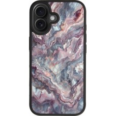 iPhone 17 Case Hülle - Silikon schwarz Violetter silberner Marmor