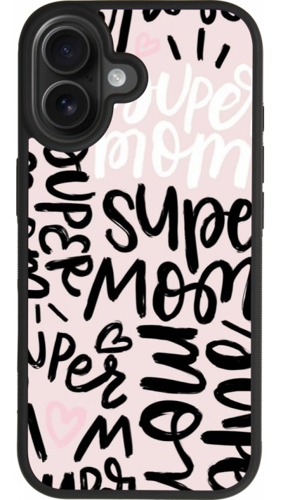 iPhone 17 Case Hülle - Silikon schwarz Mom 2024 Super mom