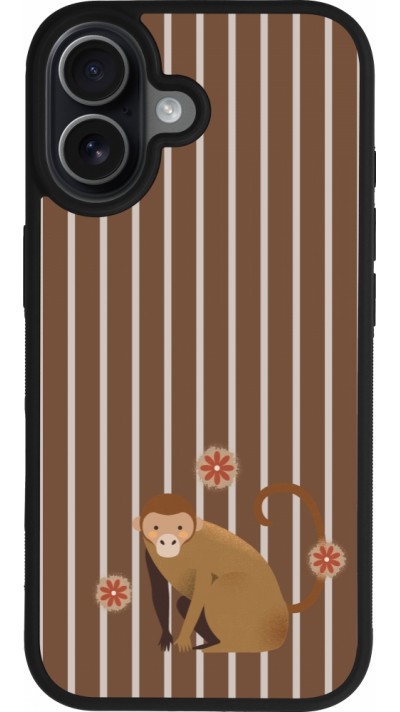 iPhone 17 Case Hülle - Silikon schwarz Monkey with stripes