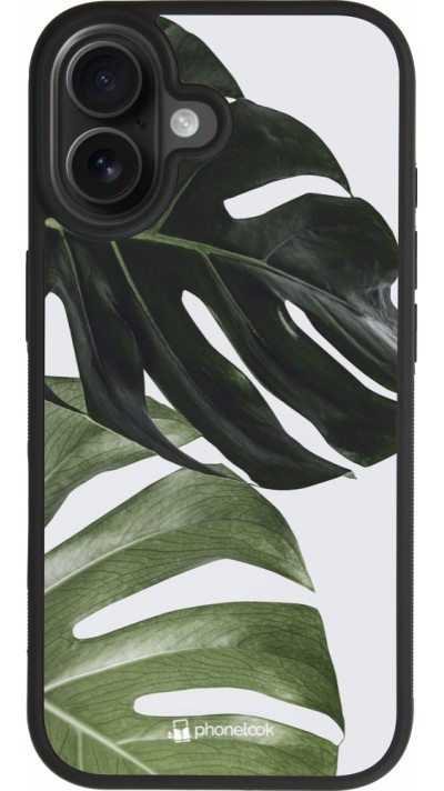 iPhone 17 Case Hülle - Silikon schwarz Monstera Plant